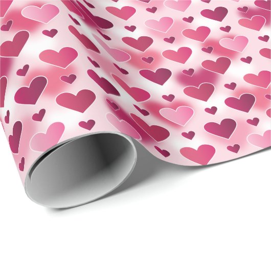Lovely roze Hearts Patroon Cadeaupapier (Rol Hoek)