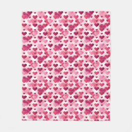 Lovely roze Hearts Patroon Fleece Deken