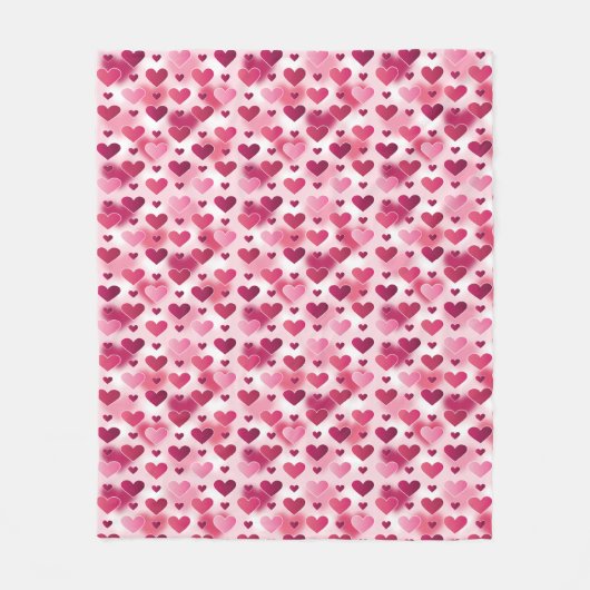 Lovely roze Hearts Patroon Fleece Deken (Voorkant)