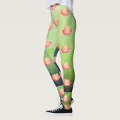 Lovely roze Lotus Flower Pattern Leggings (Links)