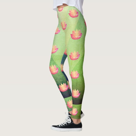 Lovely roze Lotus Flower Pattern Leggings (Links)