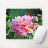 Lovely Roze Rose Mousepad Muismat (Met muis)