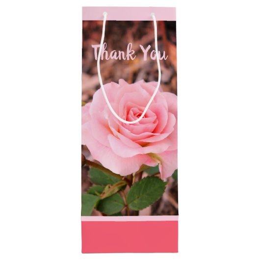 Lovely Roze Rose Wijn Cadeautas (Achterkant)