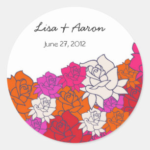 Lovely Rozen Wedding sticker-2 Ronde Sticker