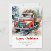 Lovely rustic Christmas scene watercolor holiday   Feestdagenkaart (Voorkant)