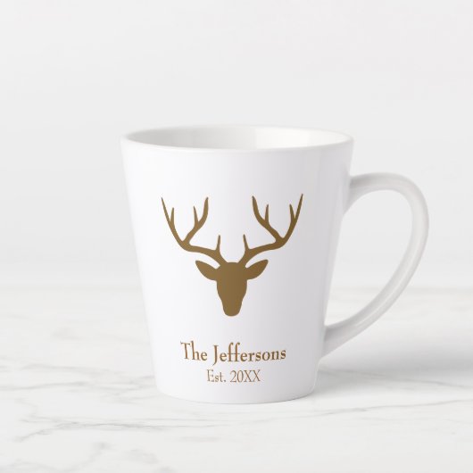 Lovely Rustic Deer Head Latte Mok (Rechts)