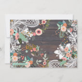 Lovely Rustic Floral & Lace Boho Baby shower Kaart (Achterkant)