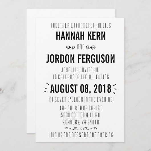 Lovely Rustic Kraft Wedding Kaart (Voorkant / Achterkant)