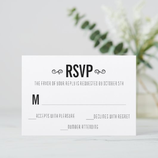 Lovely Rustic Kraft Wedding RSVP Kaart (Staand voorkant)