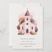 Lovely Rustic Pink Tones Church Wedding  Kaart (Voorkant)