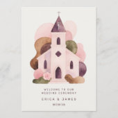 Lovely Rustic Pink Tones Church Wedding Programmakaart (Voorkant)