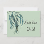 Lovely Sage Green Willow Branch Botanical Wedding Save The Date (Voorkant)