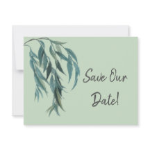 Lovely Sage Green Willow Branch Botanical Wedding