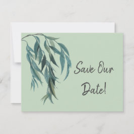 Lovely Sage Green Willow Branch Botanical Wedding Save The Date