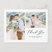 Lovely Script Black Two Photo Collage Hartelijk da Briefkaart (Voorkant)