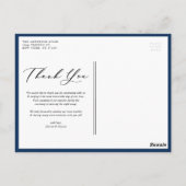 Lovely Script Blue Two Photo Collage Hartelijk dan Briefkaart (Achterkant)