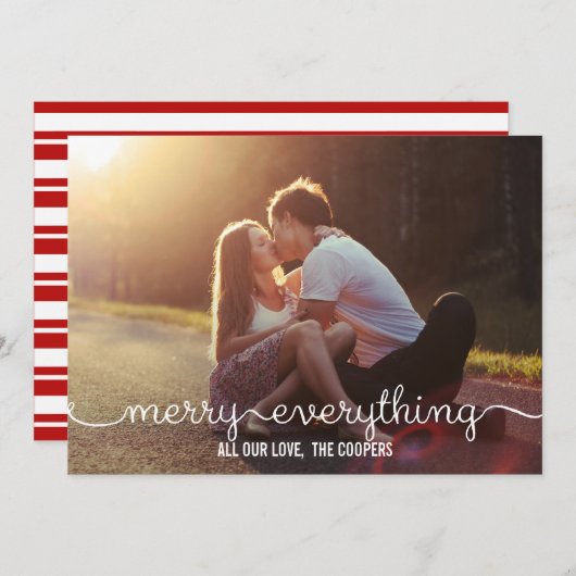 LOVELY SCRIPT Holiday-fotokaarten Feestdagenkaart (Voorkant / Achterkant)