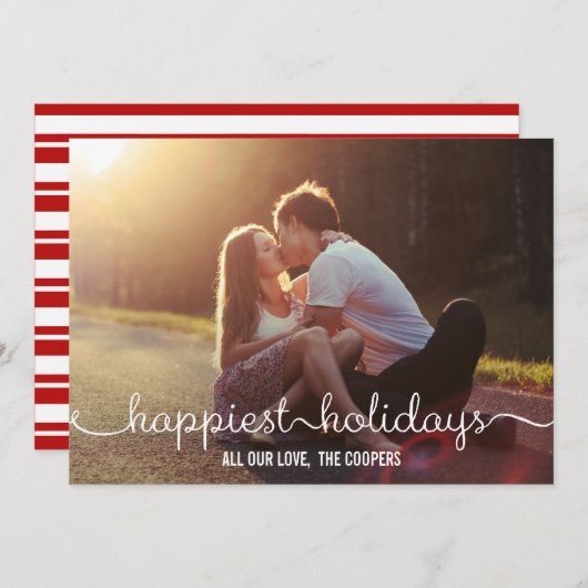 LOVELY SCRIPT Holiday-fotokaarten Feestdagenkaart (Voorkant / Achterkant)