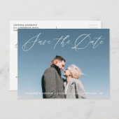 Lovely Script | Save The Date Photo Announcement Briefkaart (Voorkant / Achterkant)
