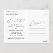 Lovely Script | Save The Date Photo Announcement Briefkaart (Achterkant)