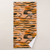 Lovely seamless tiger pattern,peach colour badhanddoek (Badhanddoek)