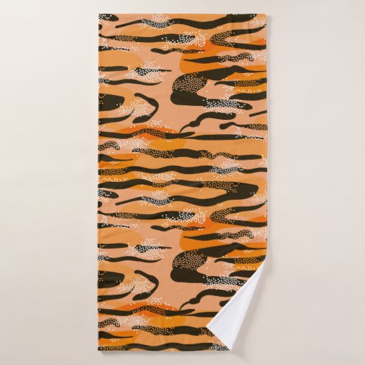Lovely seamless tiger pattern,peach colour badhanddoek (Badhanddoek)