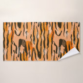 Lovely seamless tiger pattern,peach colour badhanddoek (Badhanddoek)