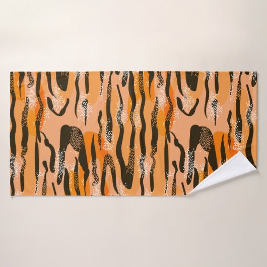 Lovely seamless tiger pattern,peach colour badhanddoek (Badhanddoek)