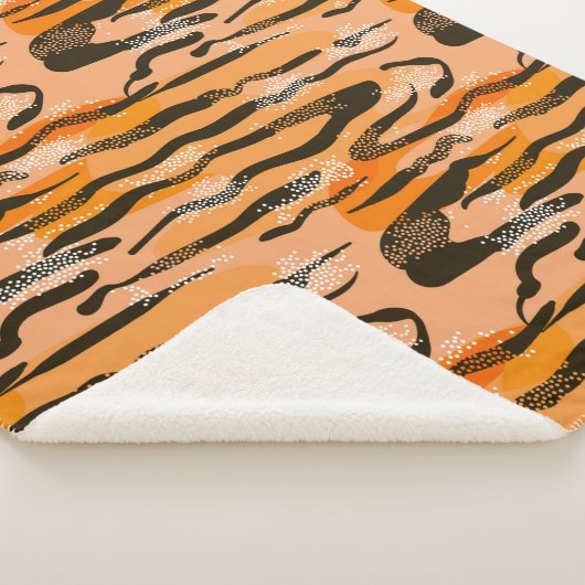 Lovely seamless tiger pattern,peach colour sherpa deken (3/4)