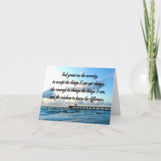 LOVELY SERENITY PRAYER OCEAN EN WAVT FOTO KAART (Voorkant)