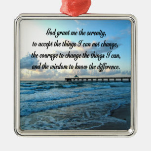 LOVELY SERENITY PRAYER OCEAN EN WAVT FOTO METALEN ORNAMENT