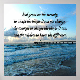 LOVELY SERENITY PRAYER OCEAN EN WAVT FOTO POSTER