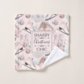 Lovely Shabby Chic Pink-kerstpatroon Bad Handdoek (Wasdoekje)