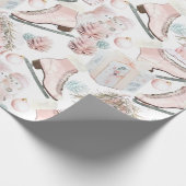 Lovely Shabby Chic Pink-kerstpatroon Cadeaupapier (Hoek)