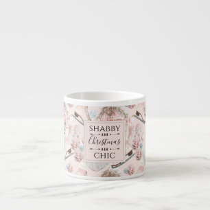 Lovely Shabby Chic Pink-kerstpatroon Espresso Kop