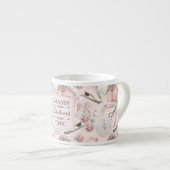 Lovely Shabby Chic Pink-kerstpatroon Espresso Kop (Voorkant rechts)