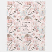 Lovely Shabby Chic Pink-kerstpatroon Fleece Deken (Voorkant)