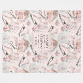 Lovely Shabby Chic Pink-kerstpatroon Fleece Deken (Voorkant (Horizontaal))
