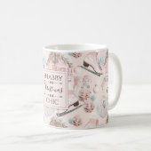 Lovely Shabby Chic Pink-kerstpatroon Koffiemok (Voorkant rechts)