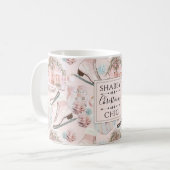 Lovely Shabby Chic Pink-kerstpatroon Koffiemok (Voorkant links)