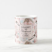 Lovely Shabby Chic Pink-kerstpatroon Koffiemok (Center)