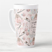 Lovely Shabby Chic Pink-kerstpatroon Latte Mok (Linkerhoek)