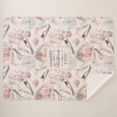 Lovely Shabby Chic Pink-kerstpatroon Sherpa Deken (Voorkant (horizontaal))