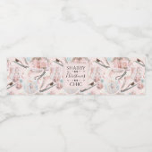 Lovely Shabby Chic Pink-kerstpatroon Waterfles Etiket (Enkel label)