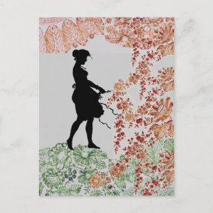 Lovely Silhouette Girl Briefkaart