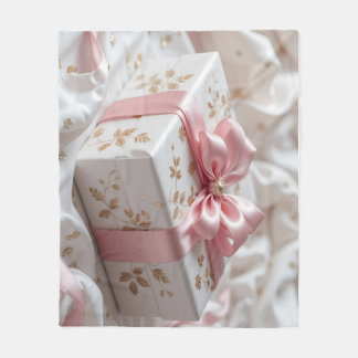 lovely silk pink gift box fleece deken