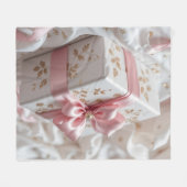 lovely silk pink gift box fleece deken (Voorkant (Horizontaal))