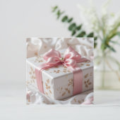 lovely silk pink gift box kaart (Staand voorkant)