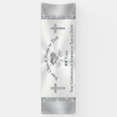 Lovely Silver White Diamond Custom Church Banners (Verticaal)