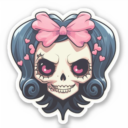 Lovely Skull Sticker (Voorkant)